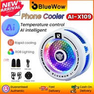 BlueWow X109 AI Phone Cooler gaming Fan Cooling Radiator Magnetic/Back-clip 2 in 1 RGB Lighting
