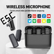 ECS J13 Wireless Microphone Lavalier Dual Wireless Mic Bluetooth Portable Mic Clip On Wireless Micro