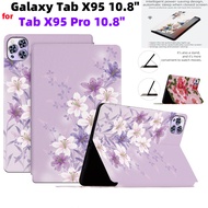 for Galaxy Tablet X95 X95Pro 10.8 inch Butterfly Flowers Pattern Case PU Leather Flip Cover Magnetis