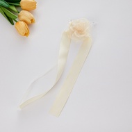 Set of 2 Bridesmaid Wrist Corsage Wedding Bridesmaid Wrist Flower Silk Pearl Wrist Corsage White