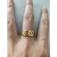 24k gold plated wide chain ring