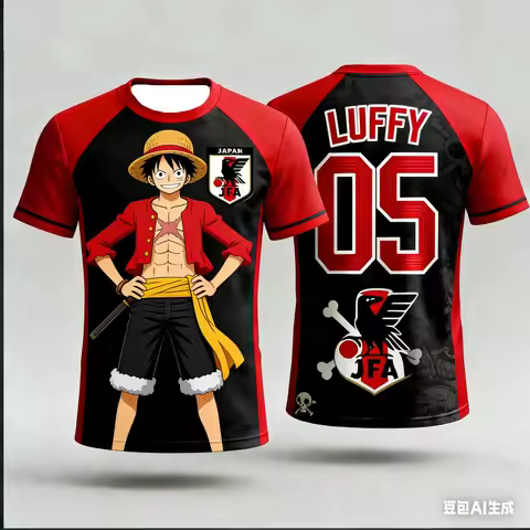 2026 Summer Japan One Piece Luffy Football Jersey Men T-shirt Football Special Jersey Adult Men's Qu