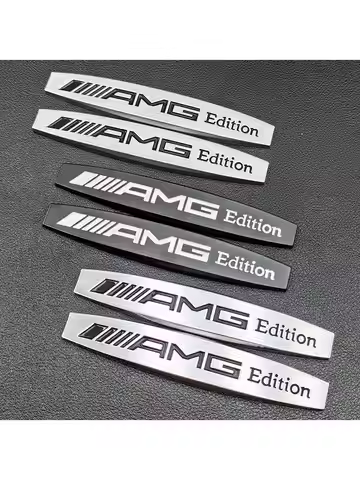 2pcs 3d Metal Logo AMG Edition Emblem Sticker Car Fender Badge for Mercedes A B C E S ML GL W176 W17