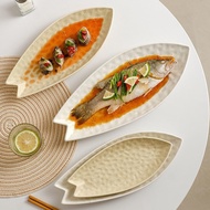 Fish Plate Household Large Size Steamed Fish Plate New Style Light Luxury High-value Dedicated Creat