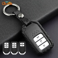 GTIOATO For Honda Carbon Fiber Key Cover Case Car Key Pouch For Honda Civic Jazz HRV Odyssey City Accord CRV Vezel