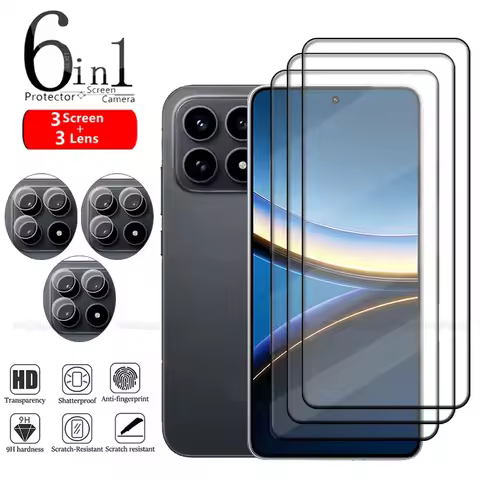 6-in-1 For Poco F8 Pro Glass Xiaomi Poco F8 Ultra Pro Tempered Glass Full Cover Glue Screen Protecto