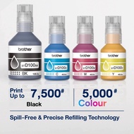Brother Ink BTD100 Refill Ink for Printer T230 T430W T530DW T730DW T930DW (BK/C/M/Y)