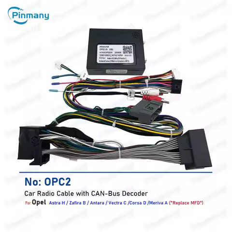 Car Radio Cable OPC2 Power Wire Harness Adapter with CAN Bus Decoder for Opel Astra H Zafira B Antar