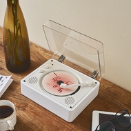 เครื่องเล่นซีดีย้อนยุค พร้อมลําโพง บลูทูธ แบบพกพา อินพุต เอาต์พุต AUX มีแบตเตอรี่ในตัว CD/DVD Player