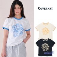 [COVERNAT] Women's Clover Heart Ringer T-shirt