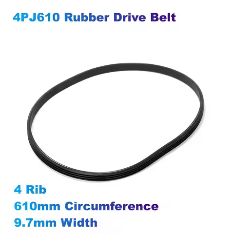 4PJ610 Rubber Drive Belt, 4 Rib, 610mm Circumference, 9.7mm Width Compatible With Metabo / Electra B