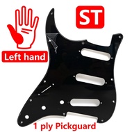 Left-handed Fender SSS Guitar Pickguard 1 ply Stratocaster Pickguard Black for Stratocaster Style Gu