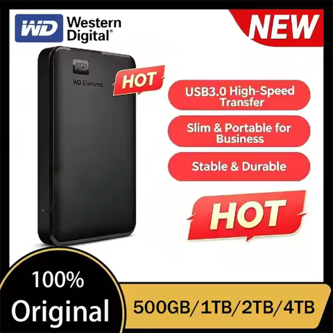 2026 Western Digital WD Elements External Hard Drive SSD 1TB 2TB 4TB USB 3.0 Portable External Hard 