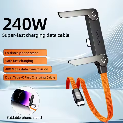 240W Fast Charging Stand Cable, Compatible with Apple 15/16/17, Android, Samsung, Huawei Type-C Port