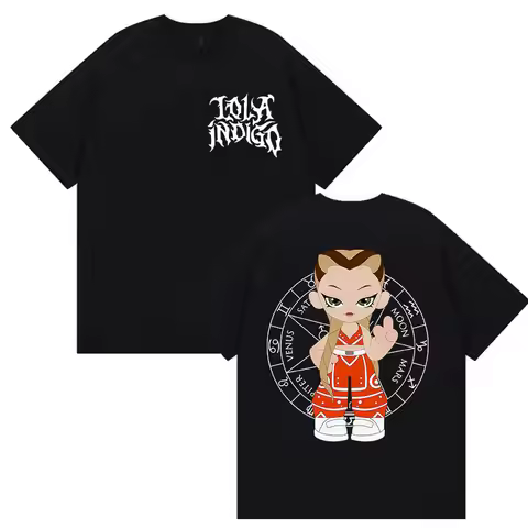 Singer Lola Indigo Tour 2025 Merch T-Shirts Men Women Harajuku High Quality Vintage T-shirt Casual O