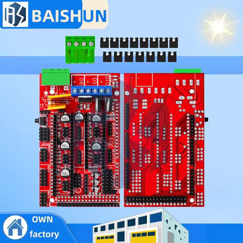 1‌RAMPS 1.4 Control Board for RepRap Mendel-Prusa i3 3D Printers for Arduino Mega 2560 Compatible Ma