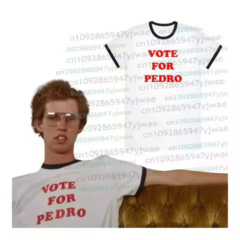 2026 Napoleon Dynamite Vote For Pedro TShirt Summer Fashionable Streetwear Breathable Causal Short S