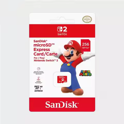 SanDisk microSD Express Card for Nintendo Switch 2 Only 256GB Max 880Mb/s Read 650Mb/s Write Profess