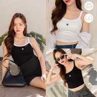 Pakpro Spaghetti Strap Top With Built-In Bra Ribbed Fabric There Is 2in1 Foam Support And A Bra. For