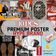 10Pcs A4 aesthetic posters wall art posters brand hypebeast