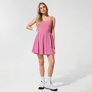 FeatherFit-Air Game On, thấm mồ hôi, nhanh khô, váy bó sát nách Peekaboo có quần short tích hợp, túi