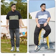 【8XL 155KG】 Large-sized men's short-sleeved polo shirt for overweight men, business loose lapel T-sh