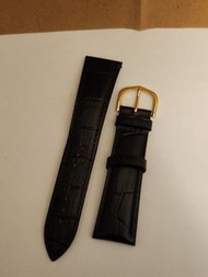 全新狀態 22mm 手錶皮帶 連金扣 狀態極新 黑色壓花皮帶 適合Seiko Citizen Casio Orient 等手錶