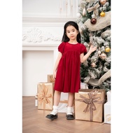 LEAH babydoll short sleeve princess dress designed for girls from 3,4,5,6,7,8,9,10 years old - Holly