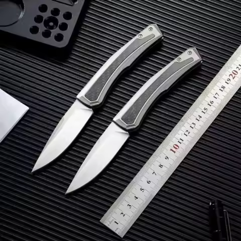 0556 high hardness 9cr13 blade folding knife aviation aluminum carbon fiber handle outdoor EDCknife 
