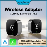 อะแดปเตอร์ Carplay ไร้สาย VYVYLABS และแอนดรอยด์2025อัตโนมัติอัพเกรดสาย CarPlay เป็นไร้สายการออกแบบ U