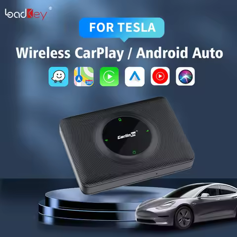 CarlinKit Wireless CarPlay Android Auto Dongle On Tesla Model 3 / X / Y / S 2.4+5.0G WiFi BT Siri Go