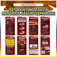 SET BUNTING FAKTA JALUR GEMILANG MALAYSIA | INFO KEMERDEKAAN | HARI KEBANGSAAN | INFO BENDERA
