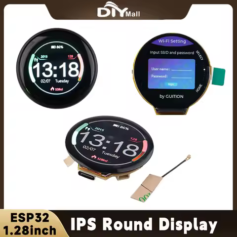 1.28in ESP32-C3 WiFi+BLE TFT LCD Module IPS Round Display ESP32-2424S012 240x240 GC9A01 Touch Screen