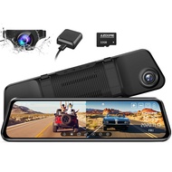 AZDOME Rearview Mirror Dash Cam PG17Hd4K Wide Angle WIFI Night Vision GPS Driving Trajectory