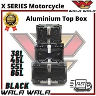 Aluminium Top Box X Design Kotak Motosikal Peti Aluminum Box Motorcycle PETI 38L 45L 55L 65L