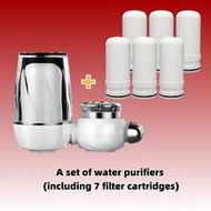 1 Piece Faucet Water Filter With Ceramic Filter Cartridge, Reusable And Washable, 7-Stage Activated 