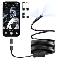 [Dual-Lens] Endoscope Camera with Light, 1920P HD Borescope with 8+1 Adjustable LED Lights, IP67 Wat