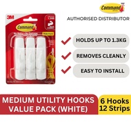 3M Command Medium Hooks Value Pack - White 17001-6