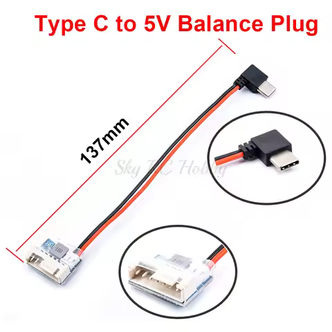 Type C to 5V Balance Plug Power Cable Charging Cable for GoPro Hero 6/7/8/9/10/11 for RC FPV Drone P