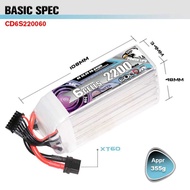 CODDAR Lipo 6s 22.2V 2200mAh 60c