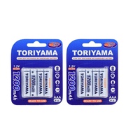 Toriyama ถ่านชาร์จ AAA 1200 (แพค 4 ก้อน) จำนวน  2 ชิ้น