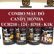 COMBO 4 BOTTLES OF CANDY RED SAMURAI PAINT HONDA UCH210 - 124 - H138 - K1K