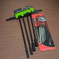 TEKIRO T-Wrench Package 4pcs T-Socket 8,10,12,14mm + 9pcs 1.5-10mm L-Spanner Workshop Tool/