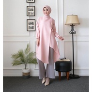 tunik putih baju lebaran terbaru 2024  tunik putih wanita muslim | tunik putih wanita terbaru 2024 |