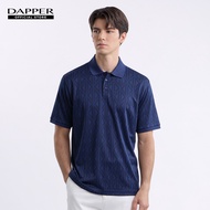 DAPPER เสื้อโปโล Geo Jacquard Polo Shirt สีกรมท่า