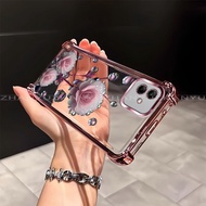 Case for Samsung A06 phone case four corner silicone TPU beautiful flower transparent soft shell ﻿DZ