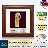 (JS Pewter) Kebaya Nyonya (Full) Gold Plated Pewter | 7" x 7" Solid Frame | Traditional Souvenir Gif