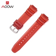 Colorful Strap Watchband 18mm for Casio AQ-S800W AE-1000W AEQ-110W Men Women Sport Waterproof PU Replacement Bracelet Watch Band