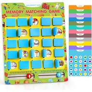Matching Memory Game for Kids Ages 4-8, Flip to Win Wooden Board Games, Toddler Travel Toys for 3 4 