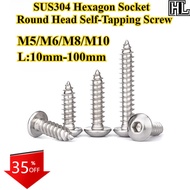 [HL-ZGLS] SUS304, Hexagon Socket Round Head Self-Tapping Screw, M5/M6/M8/M10, Hexagon Socket Pan Hea